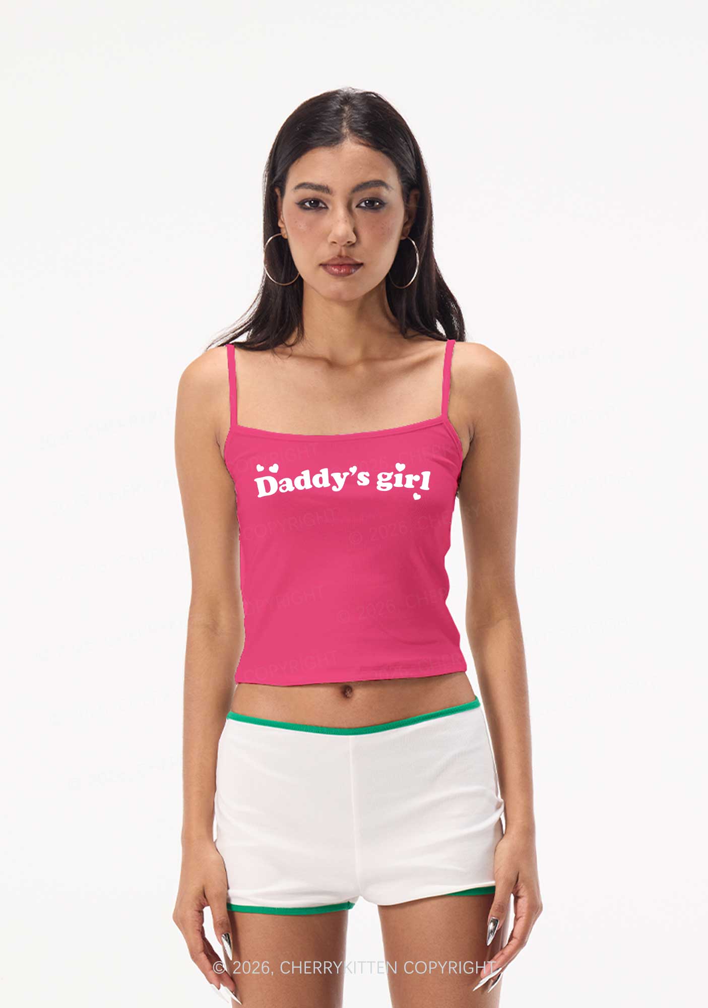 Daddys Girl Valentine's Day Y2K Spaghetti Strap Cami Cherrykitten