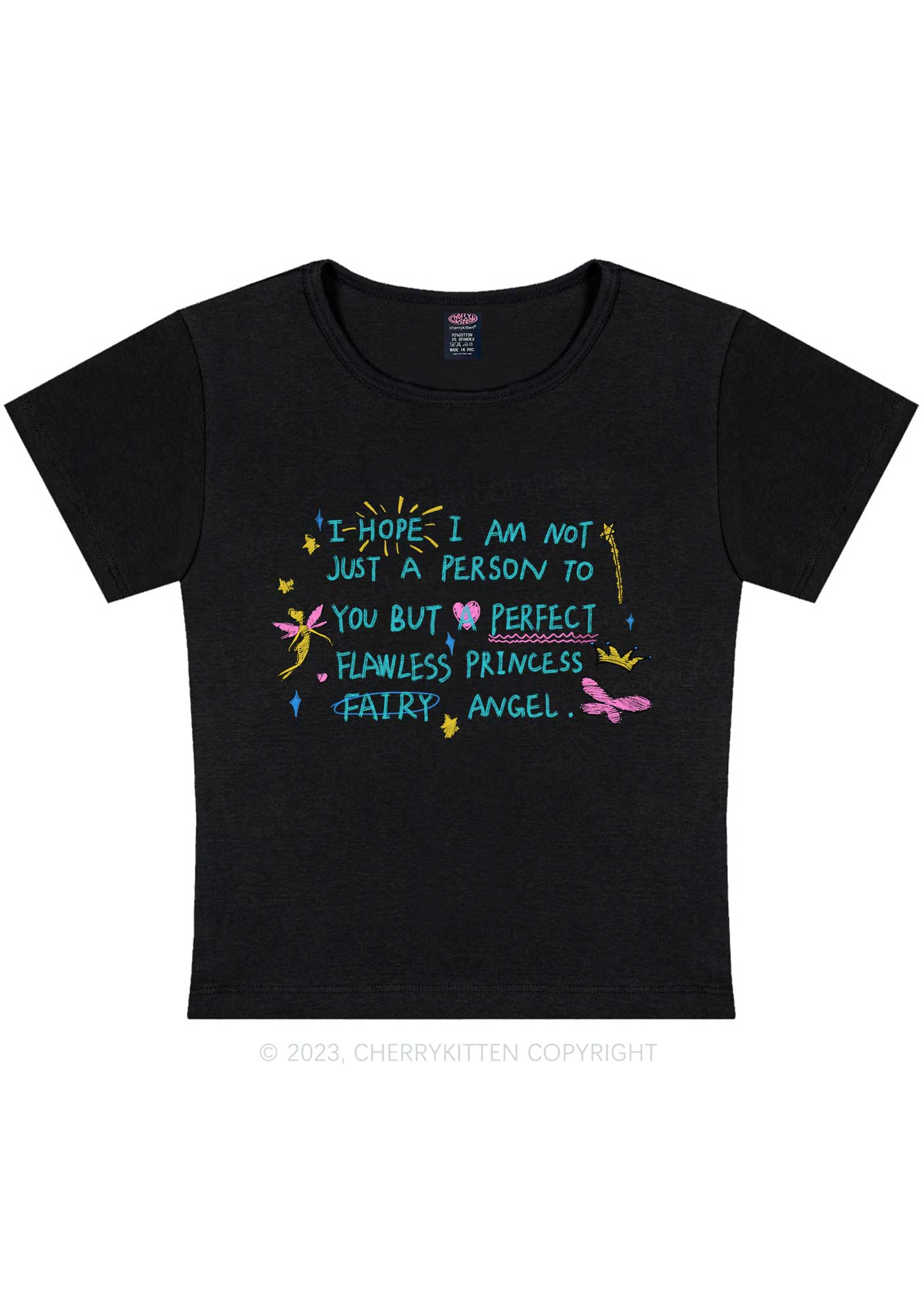 Curvy Flawless Princess Y2K Baby Tee Cherrykitten