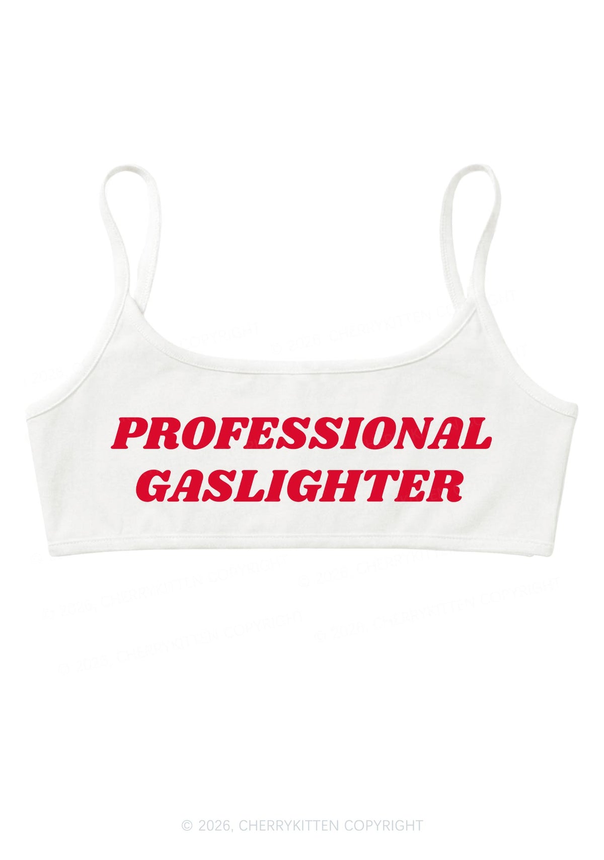 Professional Gaslighter Y2K Super Crop Cami Cherrykitten