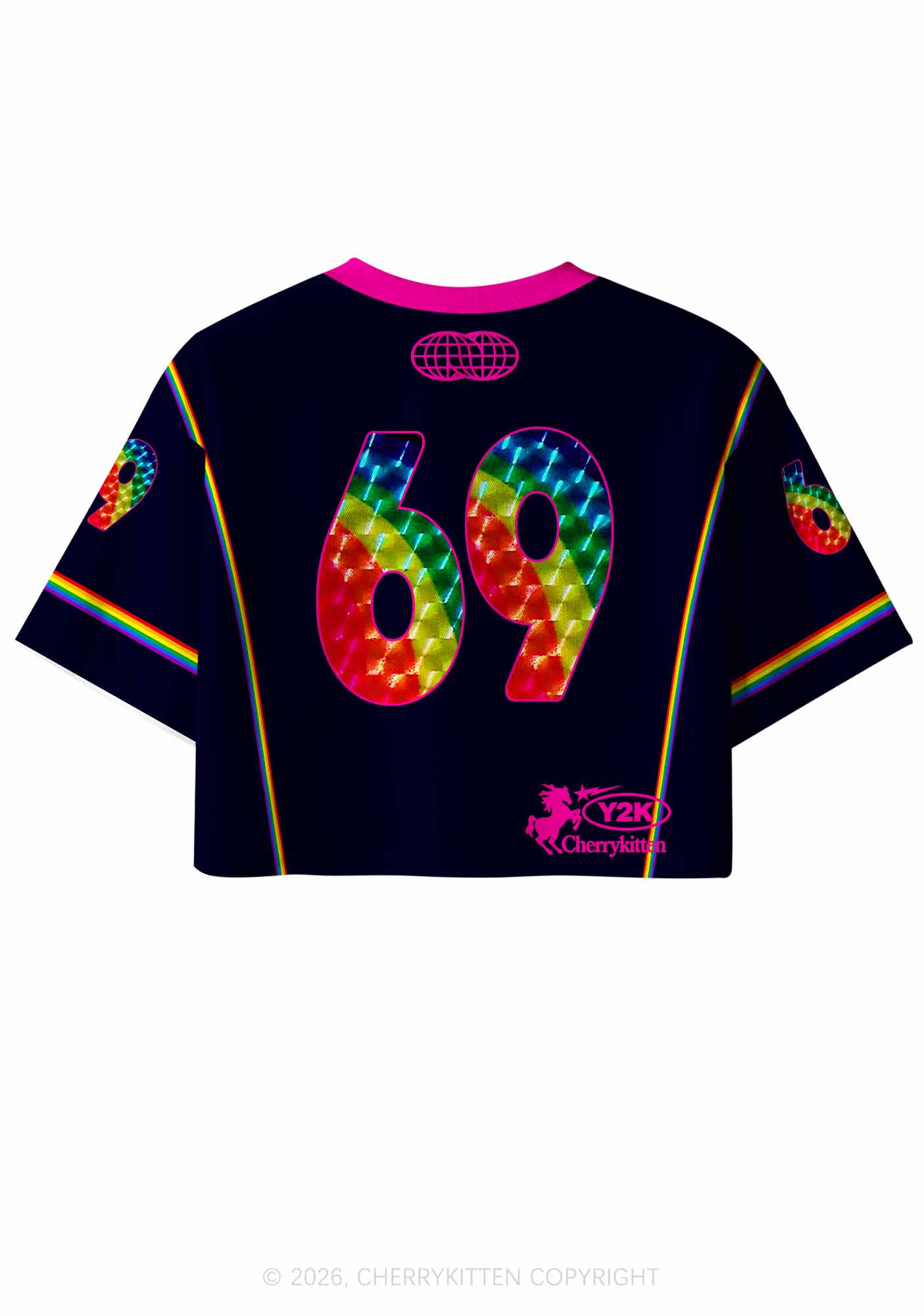 Princess Unicorn Rainbow Y2K Crop Sport Jersey Shirts Cherrykitten