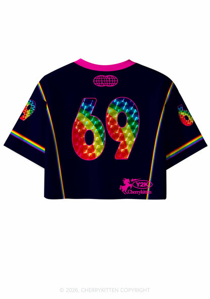 Princess Unicorn Rainbow Y2K Crop Sport Jersey Shirts Cherrykitten
