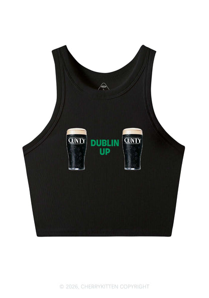 Dublin Up St Patricks Y2K Crop Tank Top Cherrykitten