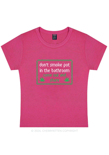 Don't Smoke In Bathroom Y2K Baby Tee Cherrykitten