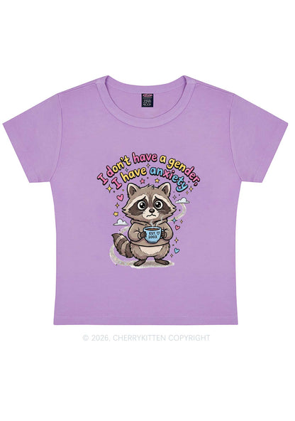 Raccoon I dont Have A Gender Pride Y2K Baby Tee Cherrykitten