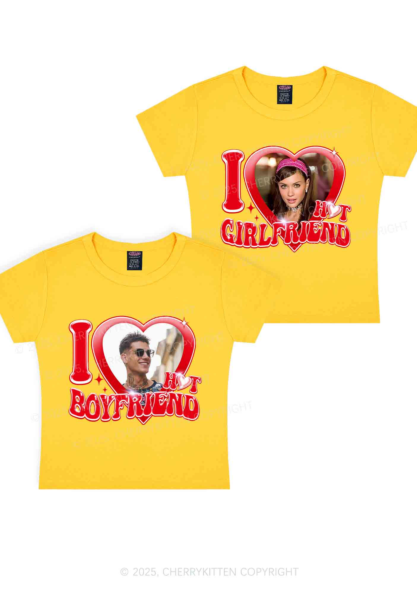 Custom I Love My Hot GF BF Y2K Valentine's Day Baby Tee Cherrykitten