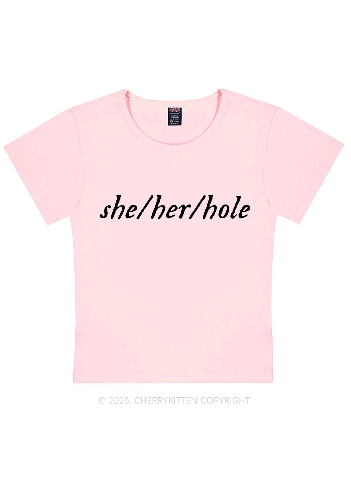 She Her Hole Pride Y2K Baby Tee Cherrykitten
