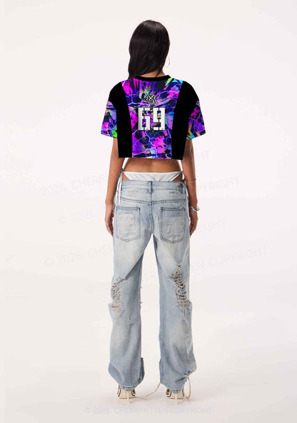 Dibs On The DJ Lightning Y2K Crop Sport Jersey Shirts Cherrykitten