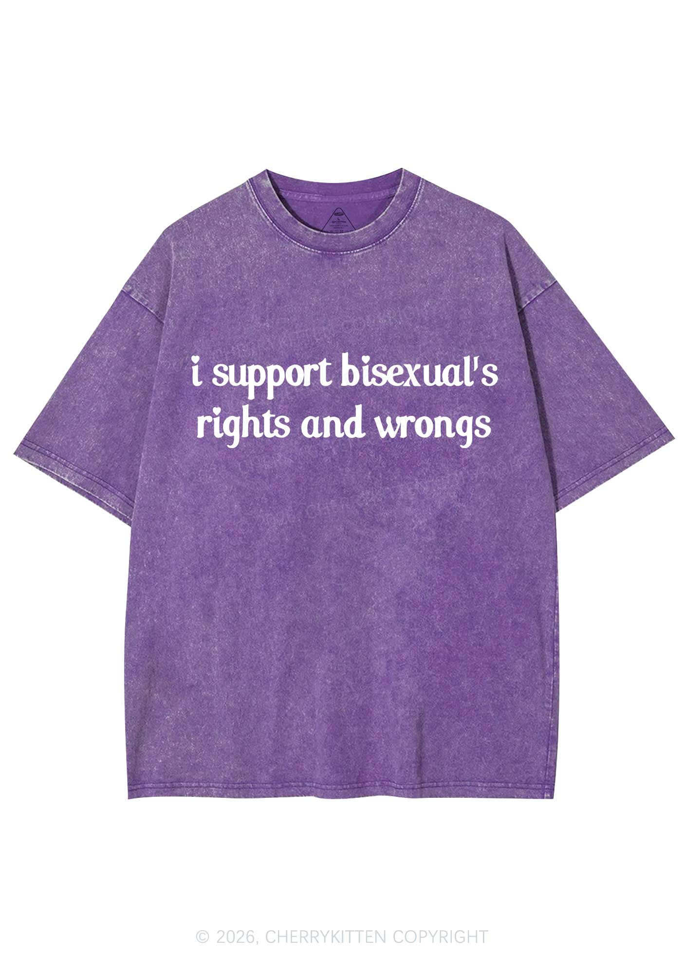 I Support Bisexuals Pride Y2K Shirts Washed Tee Cherrykitten