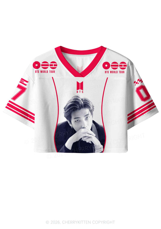 Kpop Rapper Boy Y2K Crop Sport Jersey Shirts Cherrykitten
