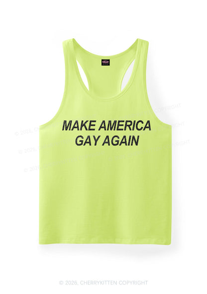 Make America Gay Again Pride Y2K Men Racerback Tank Top Cherrykitten