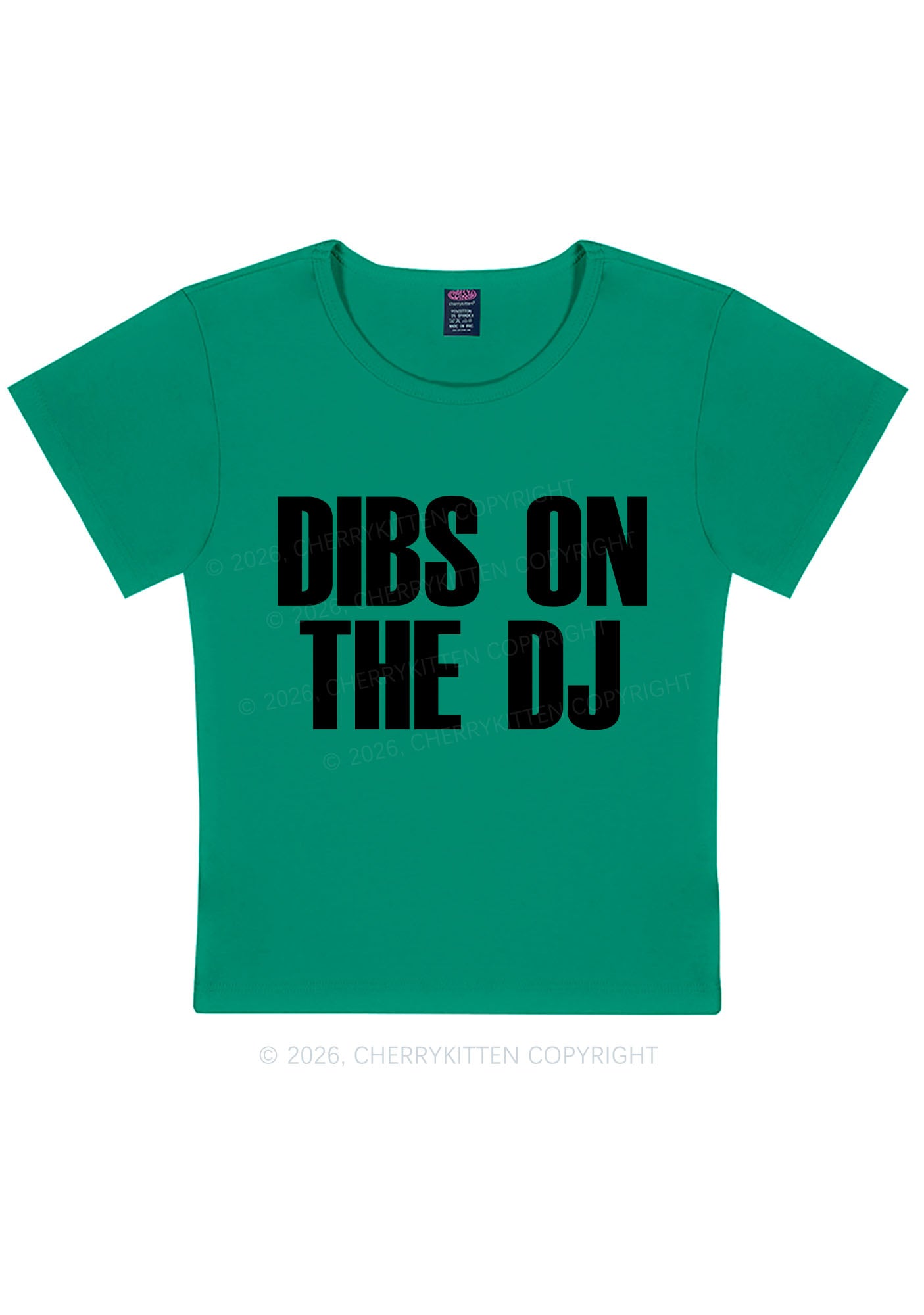 Dibs On The DJ Y2K Baby Tee Cherrykitten