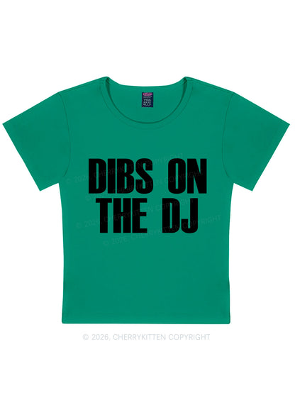 Dibs On The DJ Y2K Baby Tee Cherrykitten