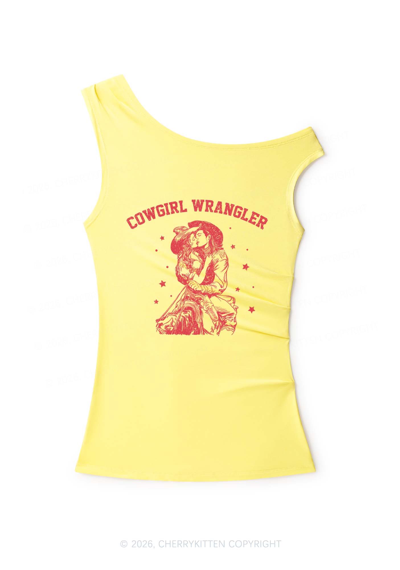 Cowgirl Wrangler Y2K Off Shoulder Tank Top Cherrykitten
