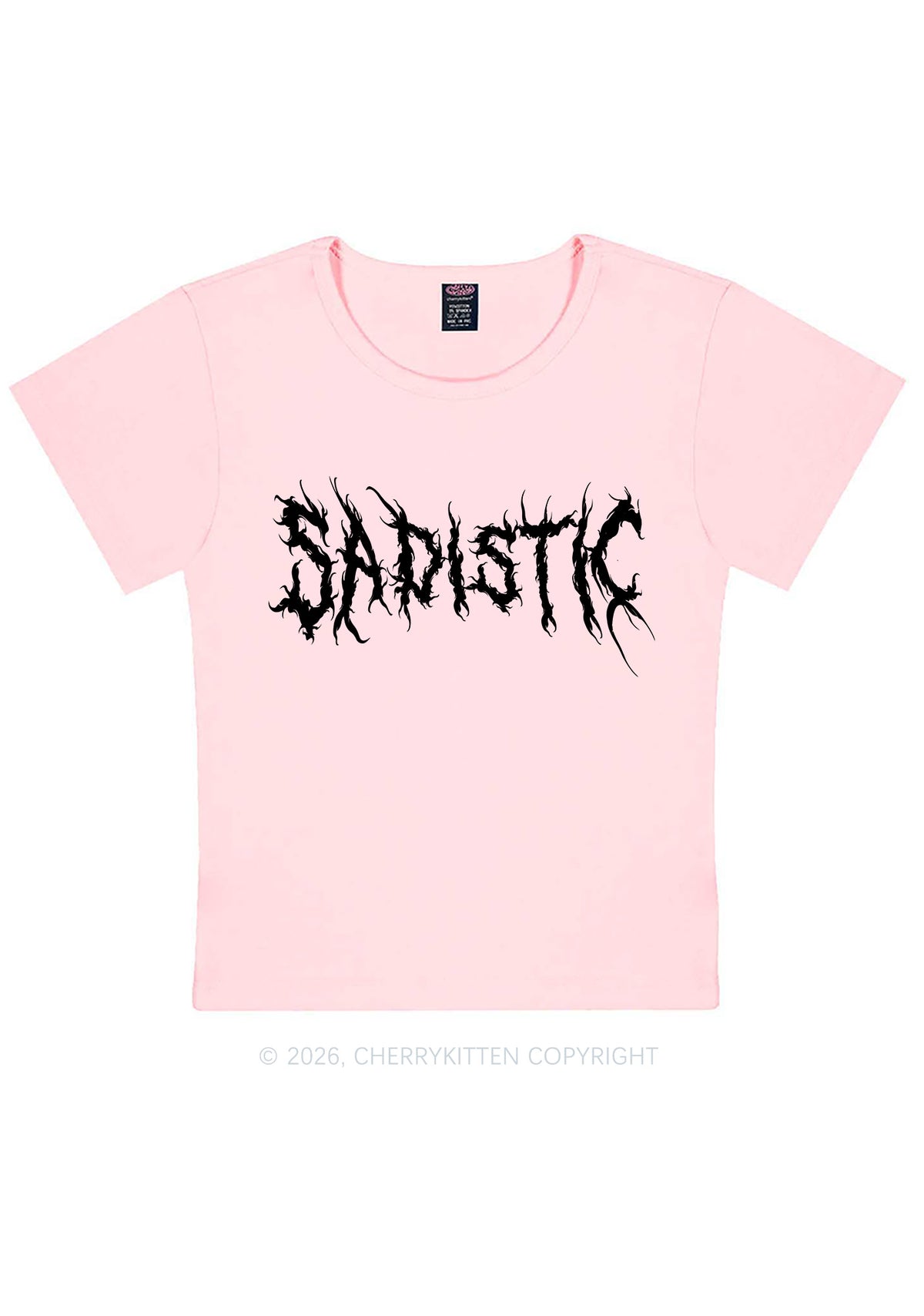 Sapistic Skull Y2K Baby Tee Cherrykitten