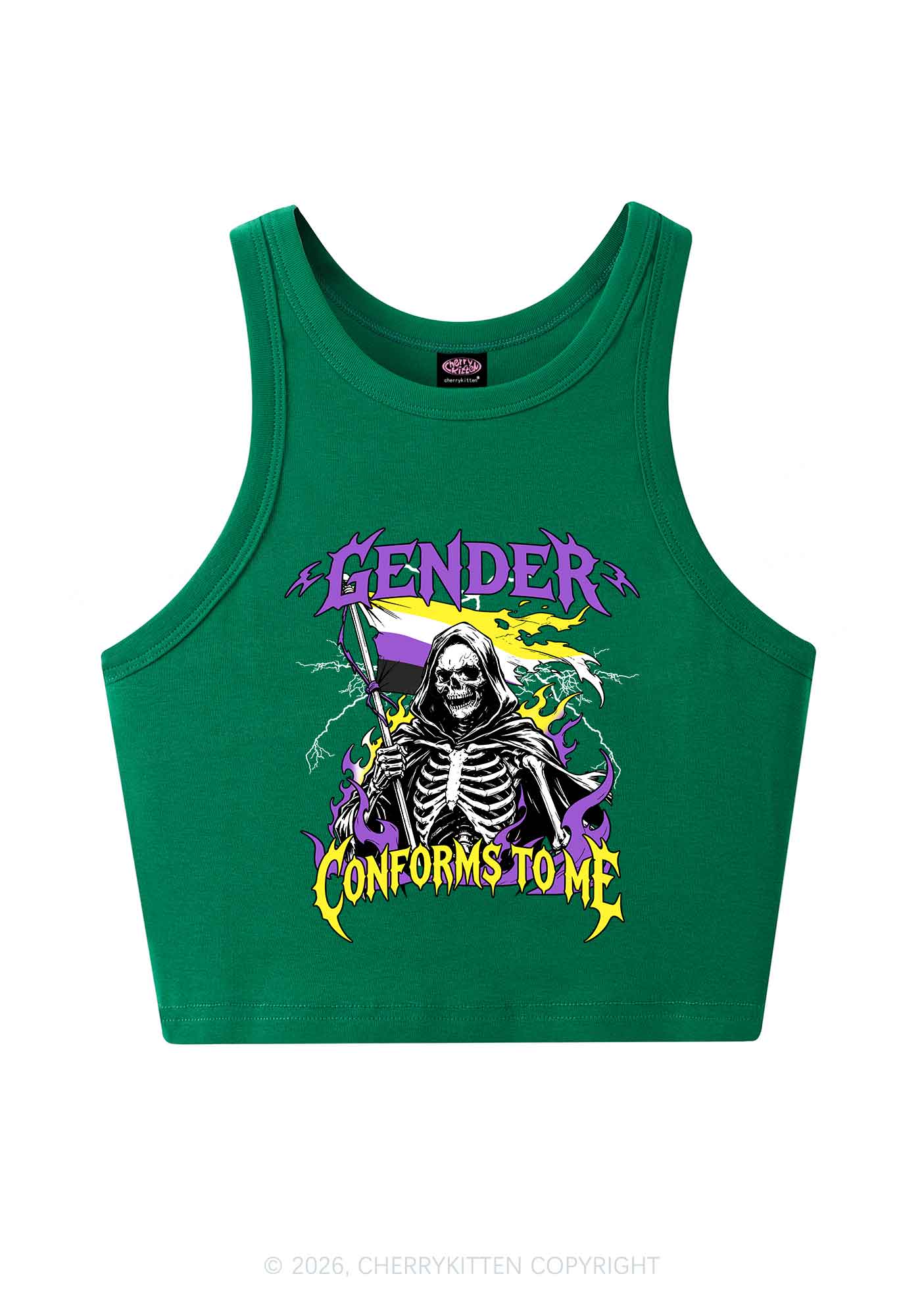 Gender Conforms To Me Pride Y2K Crop Tank Top Cherrykitten
