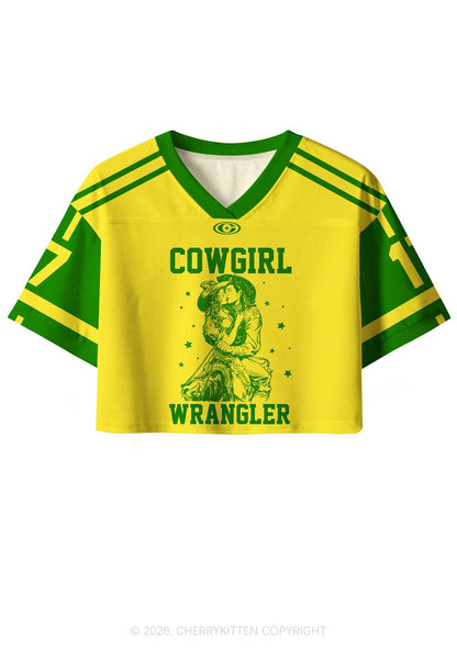 Yellow Cowgirl Wrangler Pride Y2K Crop Sport Jersey Shirts Cherrykitten