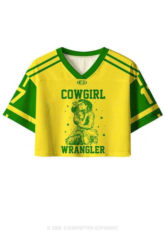 Yellow Cowgirl Wrangler Pride Y2K Crop Sport Jersey Shirts Cherrykitten