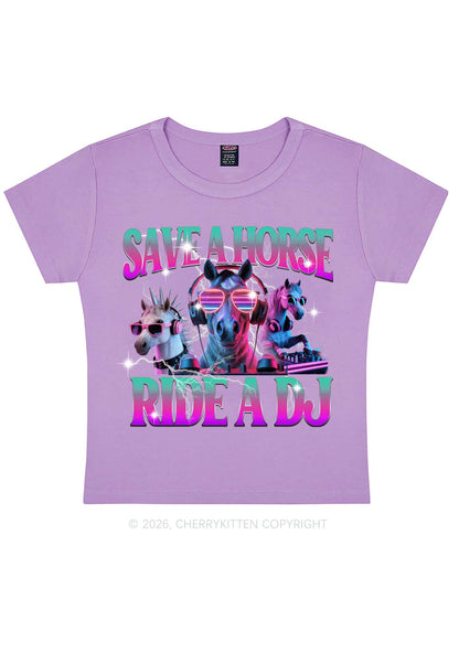 Save DJ Horse Y2K Baby Tee Cherrykitten