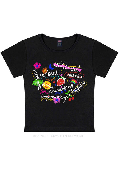 Curvy Girl Empowering Y2K Baby Tee Cherrykitten