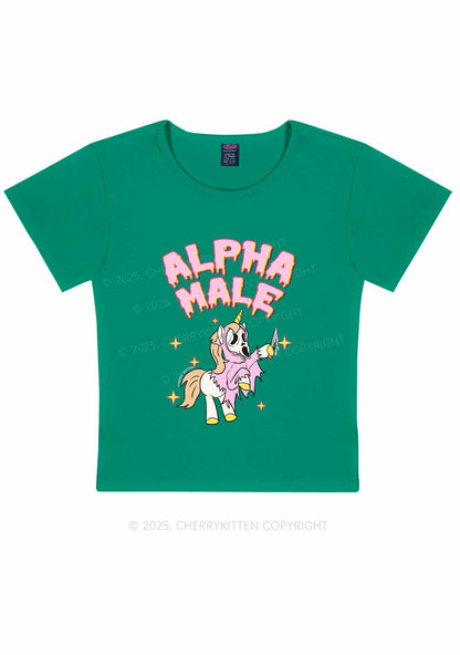 Halloween Unicorn Alpha Male Y2K Baby Tee Cherrykitten