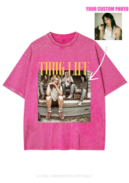 Custom Girls Thug Life Y2K Shirts Washed Tee Cherrykitten