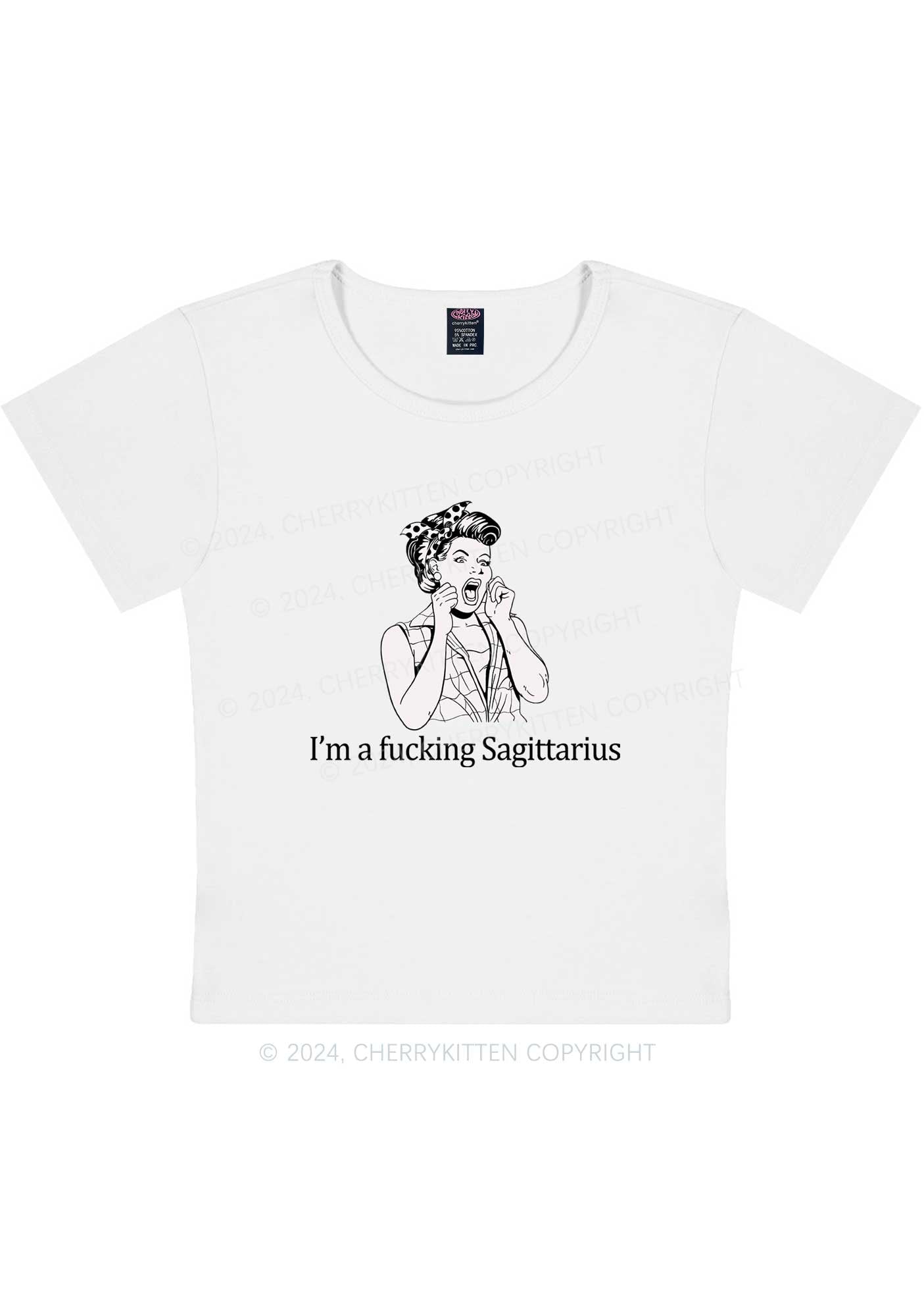 Curvy I'm Custom Zodiac Y2K Baby Tee Cherrykitten