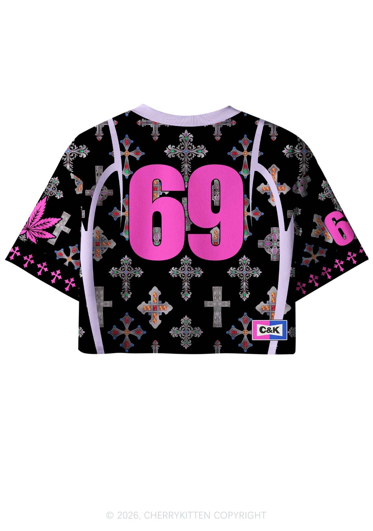 I Roll Blunts Cross Y2K Crop Sport Jersey Shirts Cherrykitten