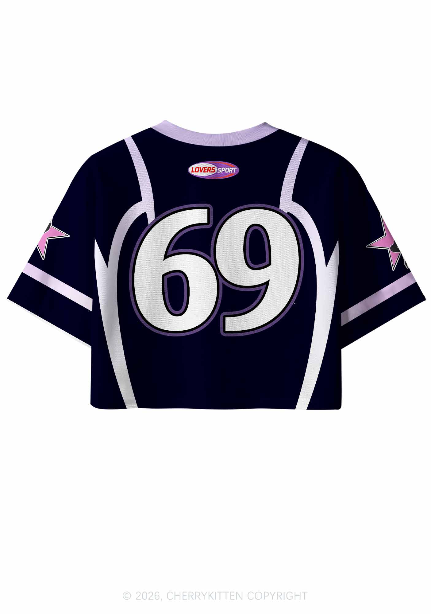 Purple Lovers Y2K Crop Sport Jersey Shirts Cherrykitten