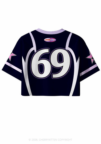 Purple Lovers Y2K Crop Sport Jersey Shirts Cherrykitten