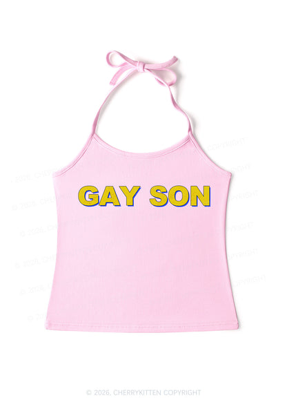 Gay Son Pride Y2K Halter Neck Cami Cherrykitten