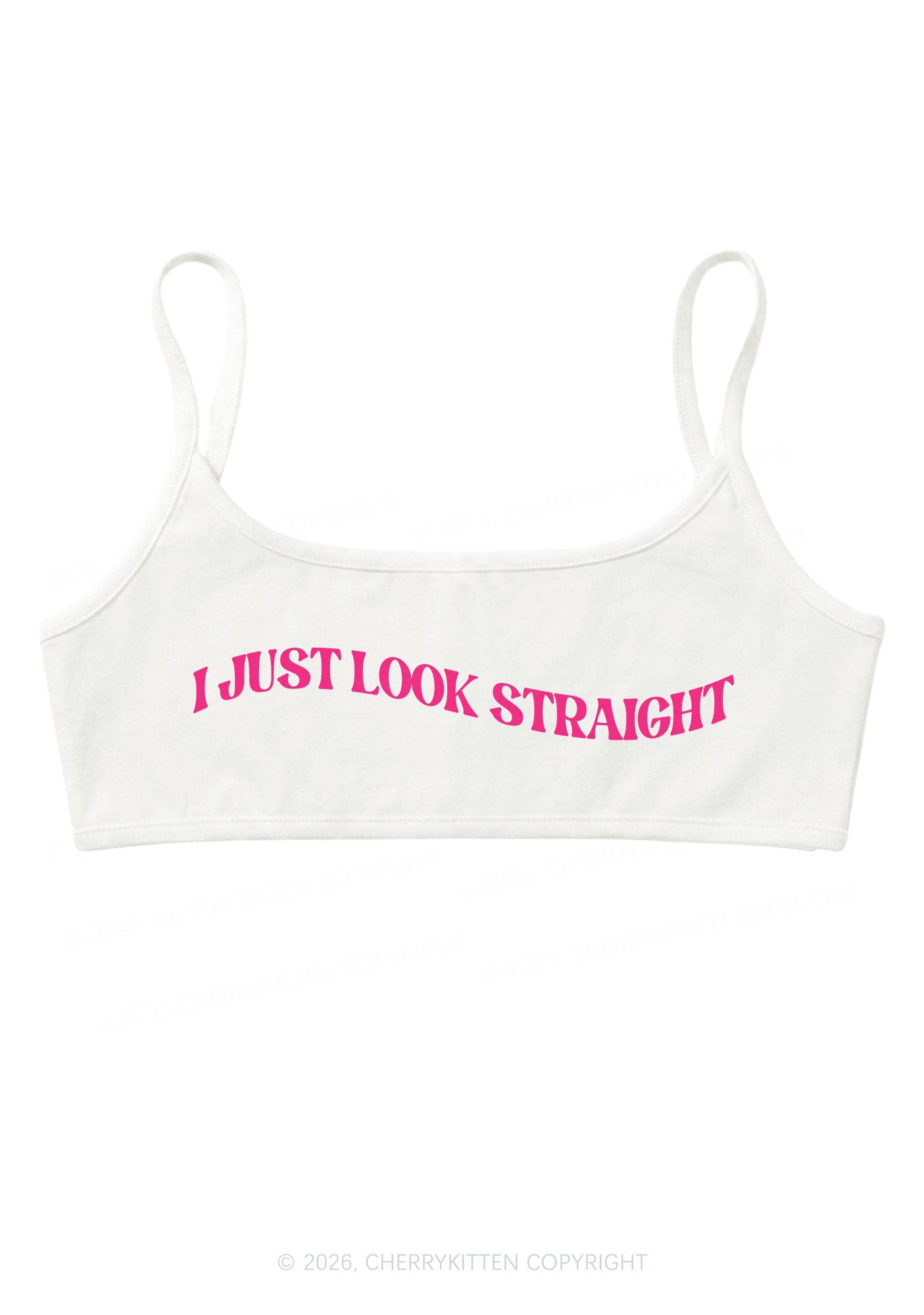 I Just Look Straight Pride Y2K Super Crop Cami Cherrykitten