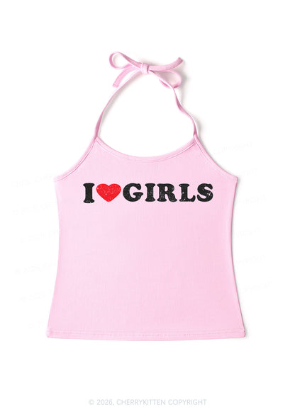I Love Girls Pride Y2K Halter Neck Cami Cherrykitten