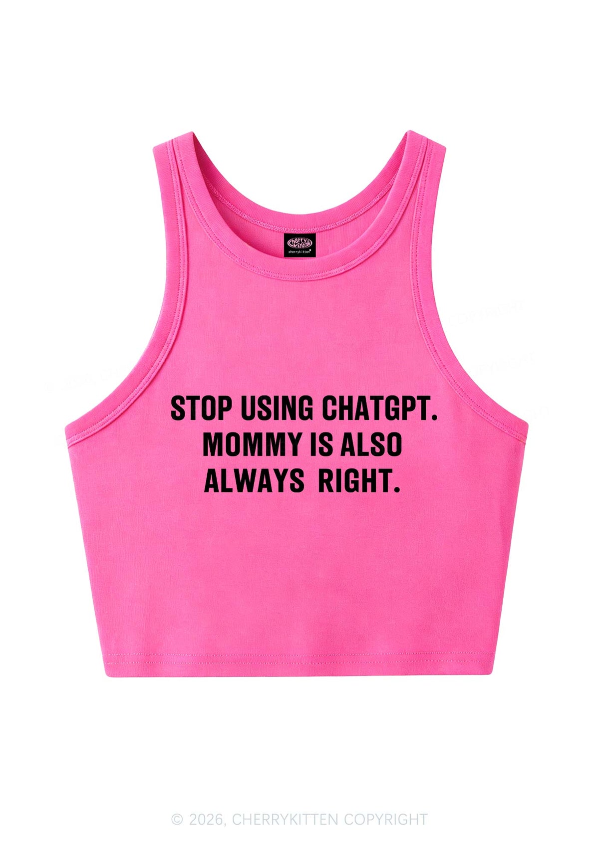 Mommy Also Always Right Y2K Crop Tank Top Cherrykitten