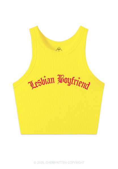 Lesbian Boyfriend Pride Y2K Crop Tank Top Cherrykitten