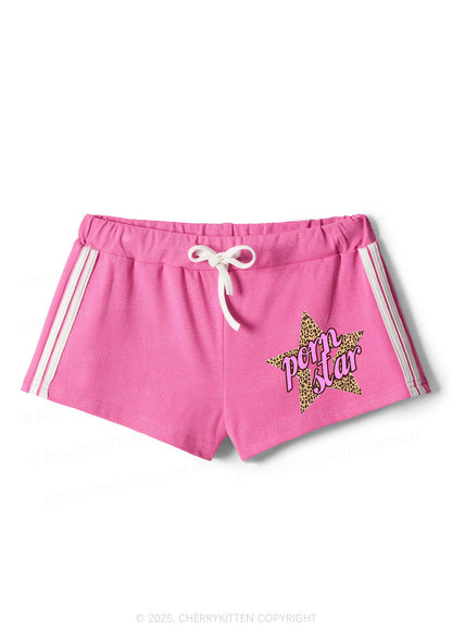 Pxrn Leopard Star Y2K Drawstring Mini Shorts Cherrykitten