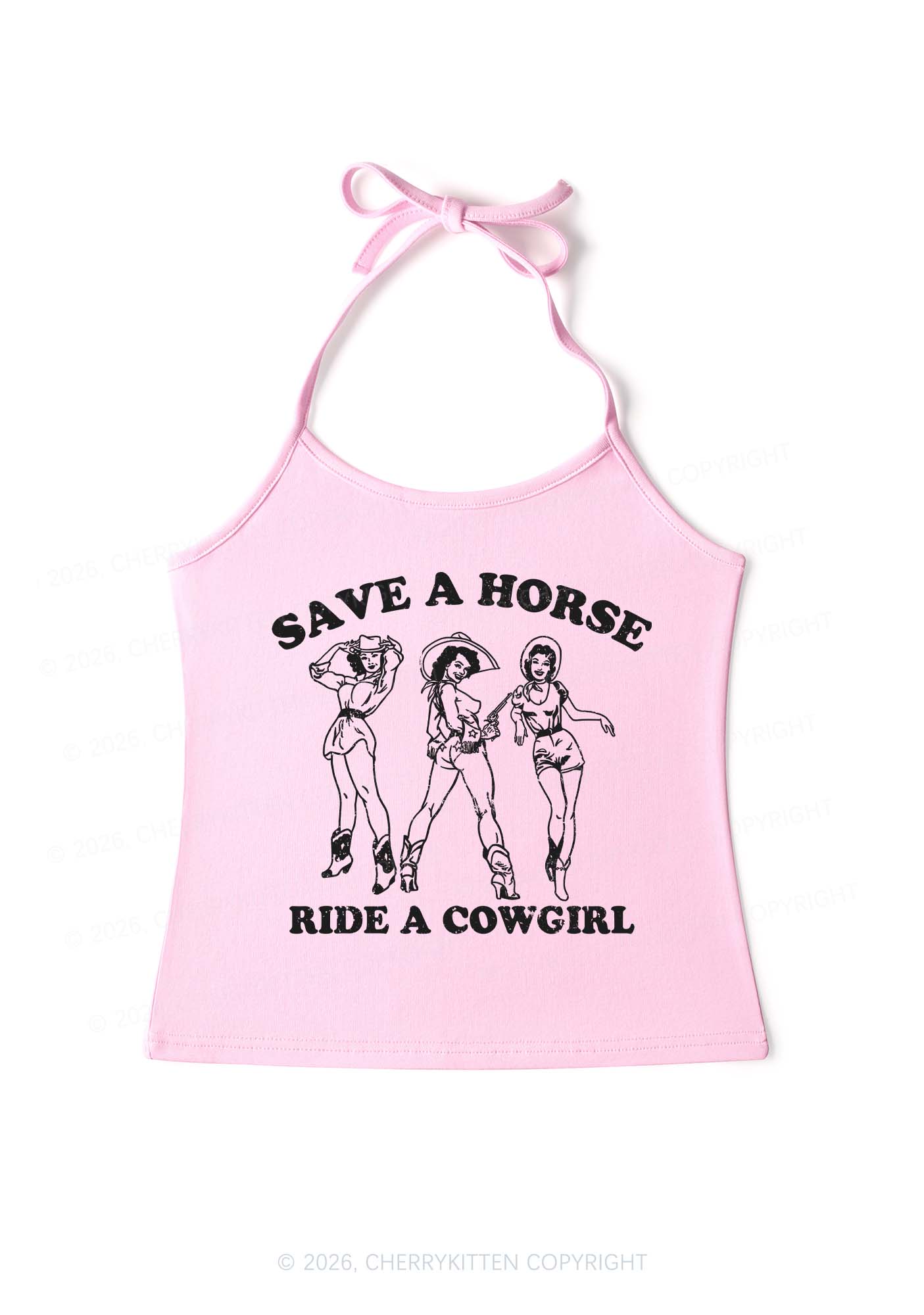 Ride A Cowgirl Y2K Halter Neck Cami Cherrykitten