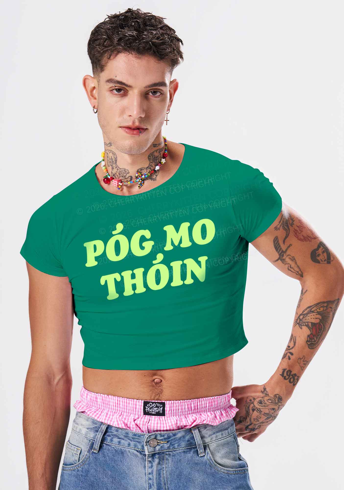 Pog Mo Thoin St Patricks Y2K Baby Tee Cherrykitten