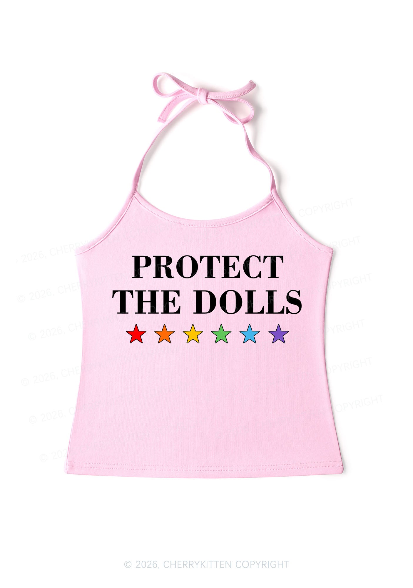 Protect The Dolls Pride Y2K Halter Neck Cami Cherrykitten