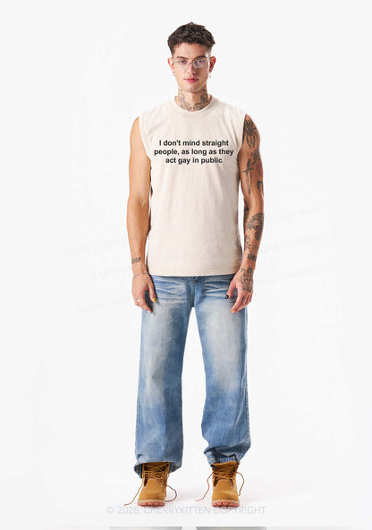 Act Gay In Public Pride Y2K Washed Muscle Tank Cherrykitten