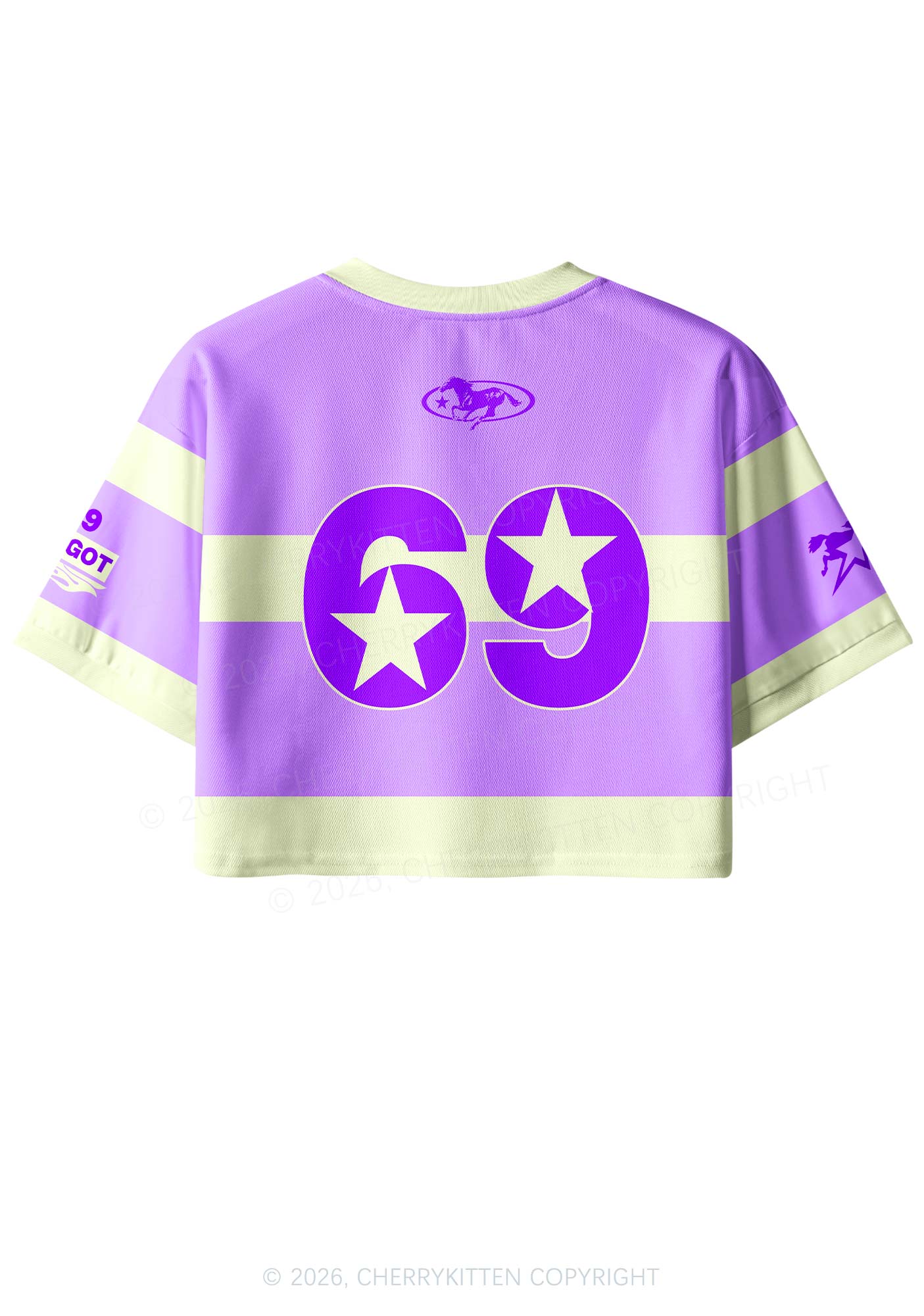 Purple Faggot Stripes Pride Y2K Crop Sport Jersey Shirts Cherrykitten