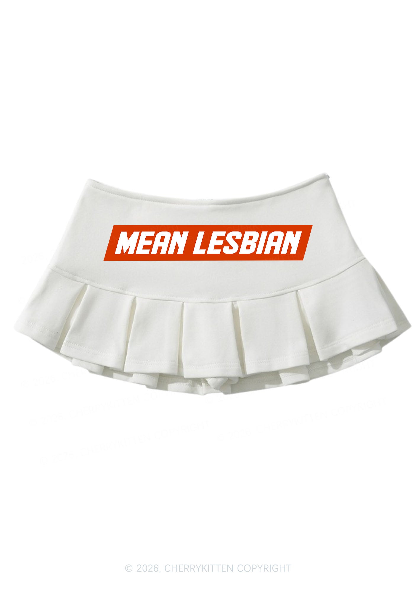 Mean Lesbian Pride Y2K Mini Pleated Skirts Cherrykitten