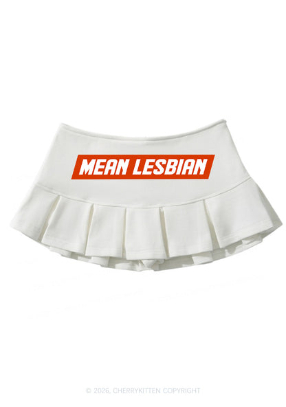 Mean Lesbian Pride Y2K Mini Pleated Skirts Cherrykitten