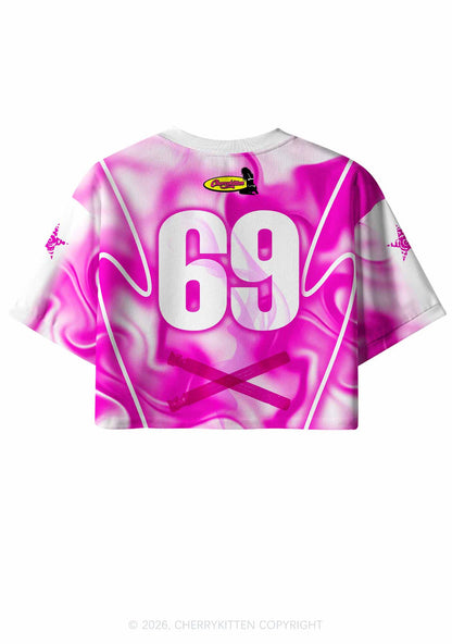 Mommy Needs A Cigarette Y2K Crop Sport Jersey Shirts Cherrykitten