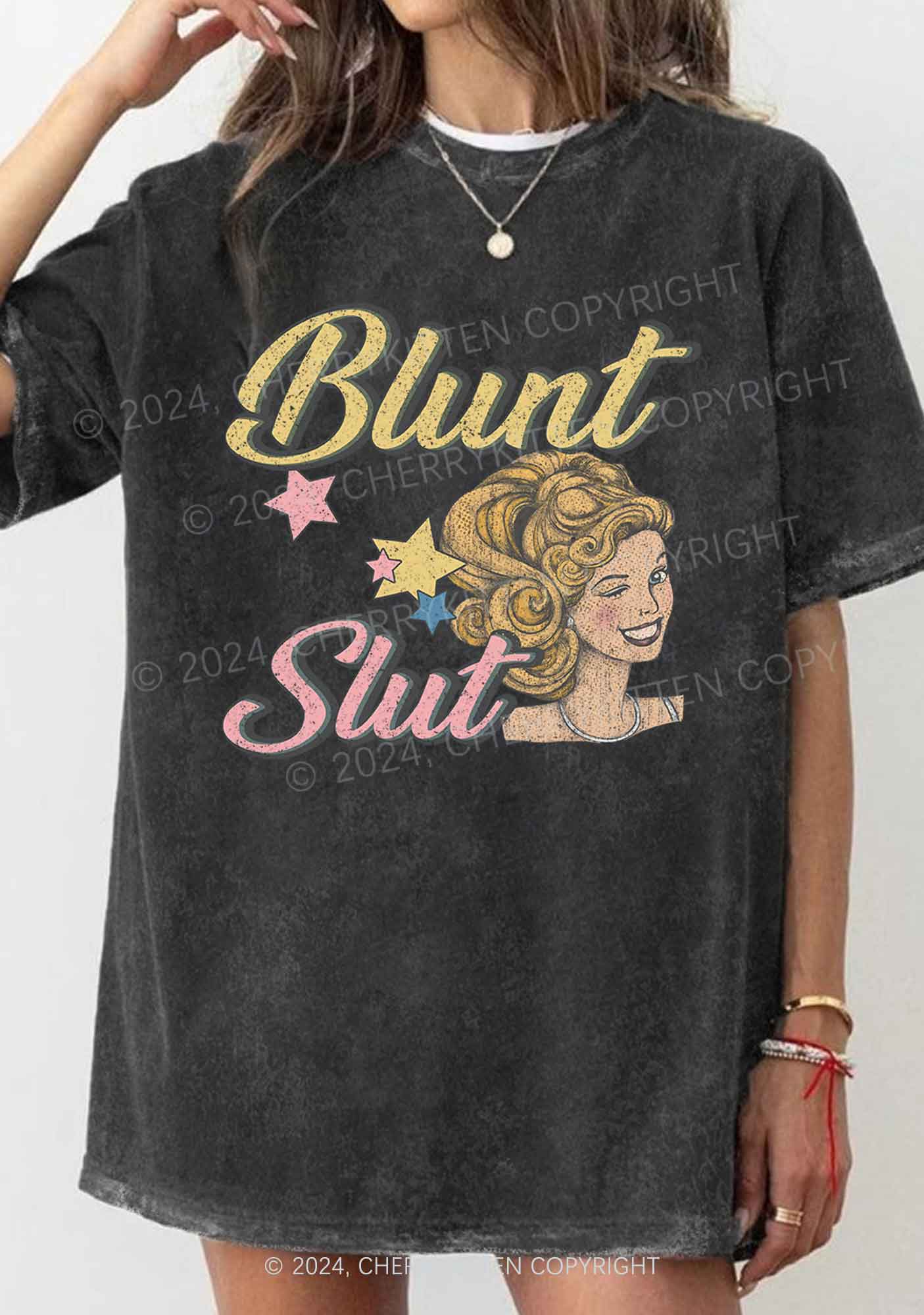 Blunt Slxt Y2K Washed Tee Cherrykitten