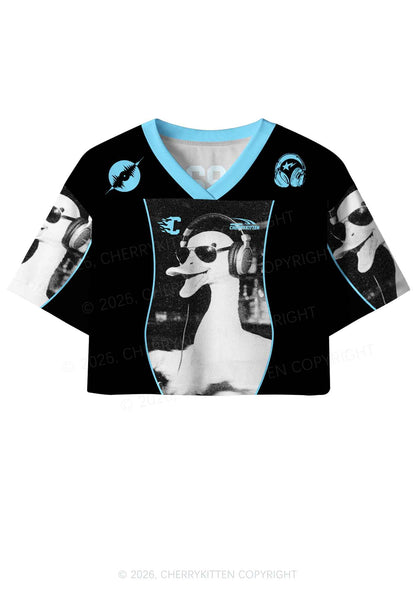 DJ Duck Y2K Crop Sport Jersey Shirts Cherrykitten
