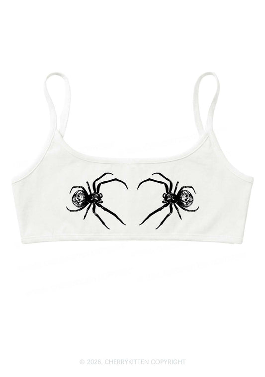 Skull Spider Y2K Super Crop Cami Cherrykitten