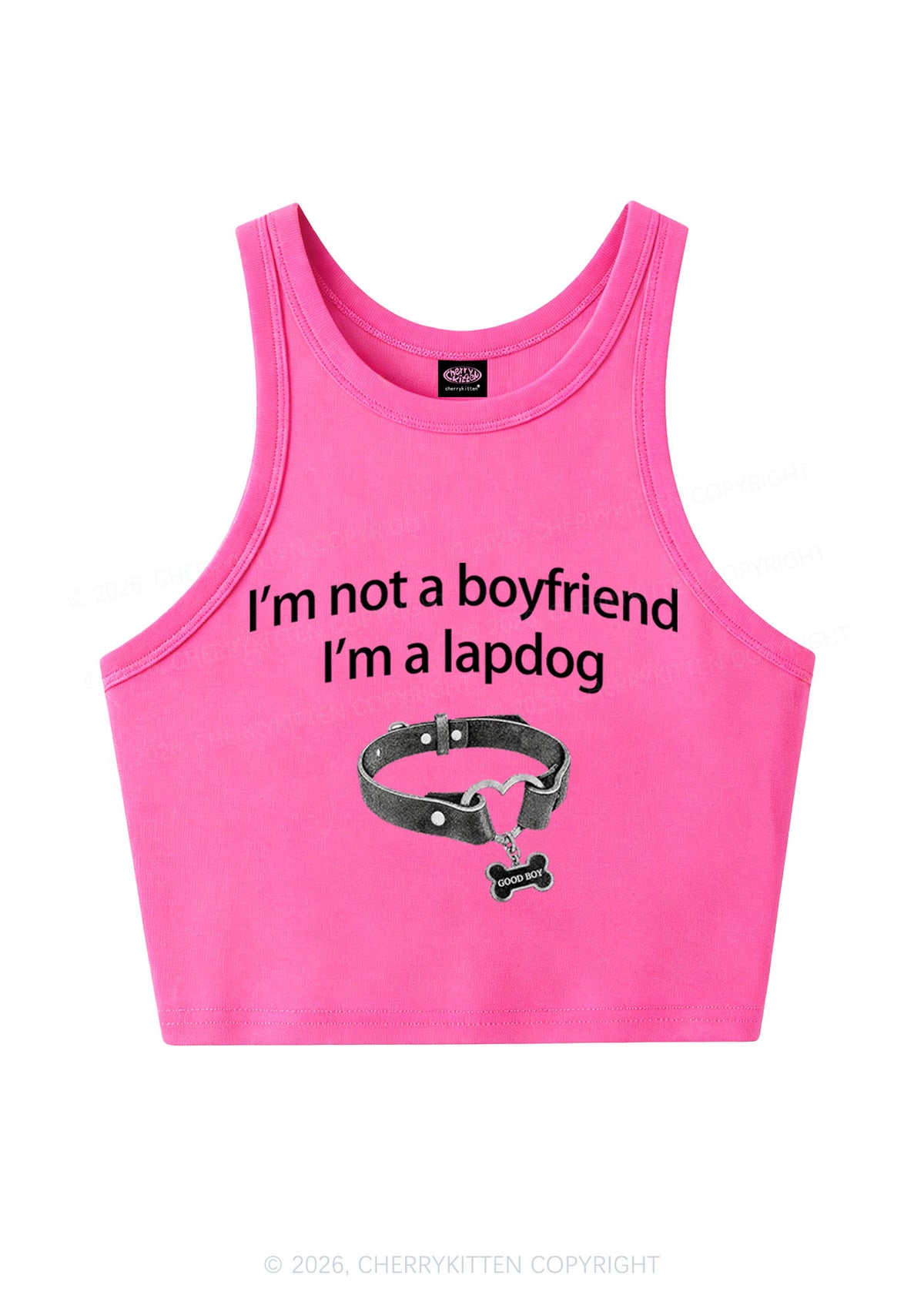 Im Not A BF Im A Lapdog Y2K Crop Tank Top Cherrykitten