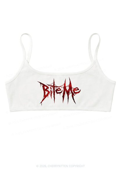 Halloween Bite Me Y2K Super Crop Cami Cherrykitten