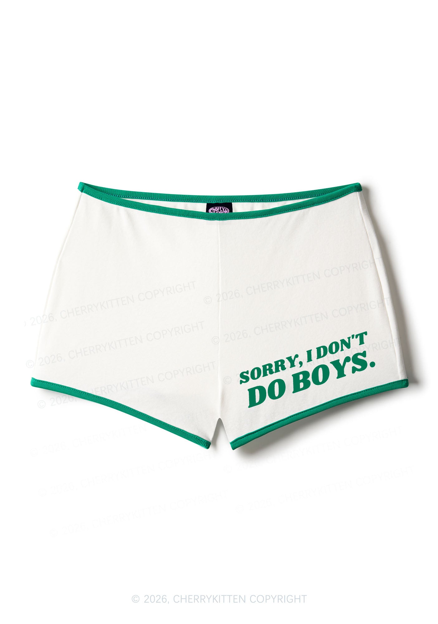 Sorry I Dont Do Boys Pride Y2K Booty Shorts Cherrykitten