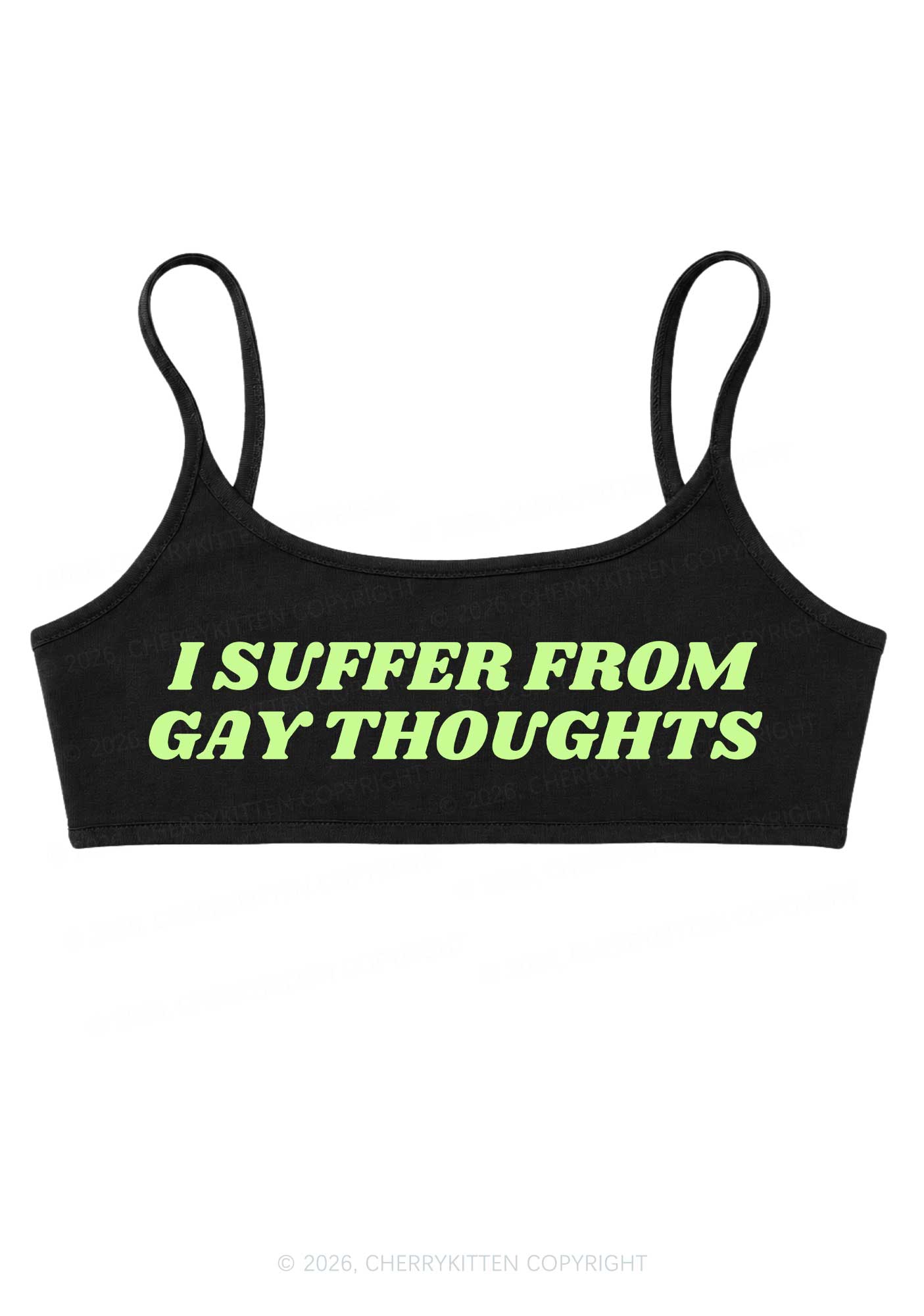I Suffer From Gay Thoughts Pride Y2K Super Crop Cami Cherrykitten